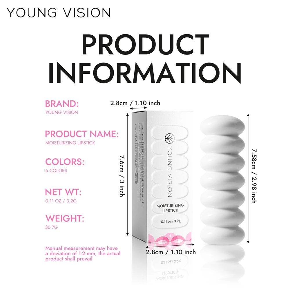 YOUNG VISION 6-Color Shimmer Moisturizing Lipstick Long-Lasting – BeautyByOla