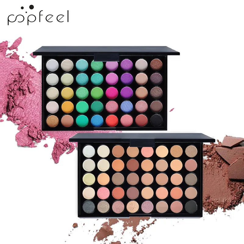 POPFEEL 40-Color Eyeshadow Palette Long-Lasting Brown & Pink – BeautyByOla