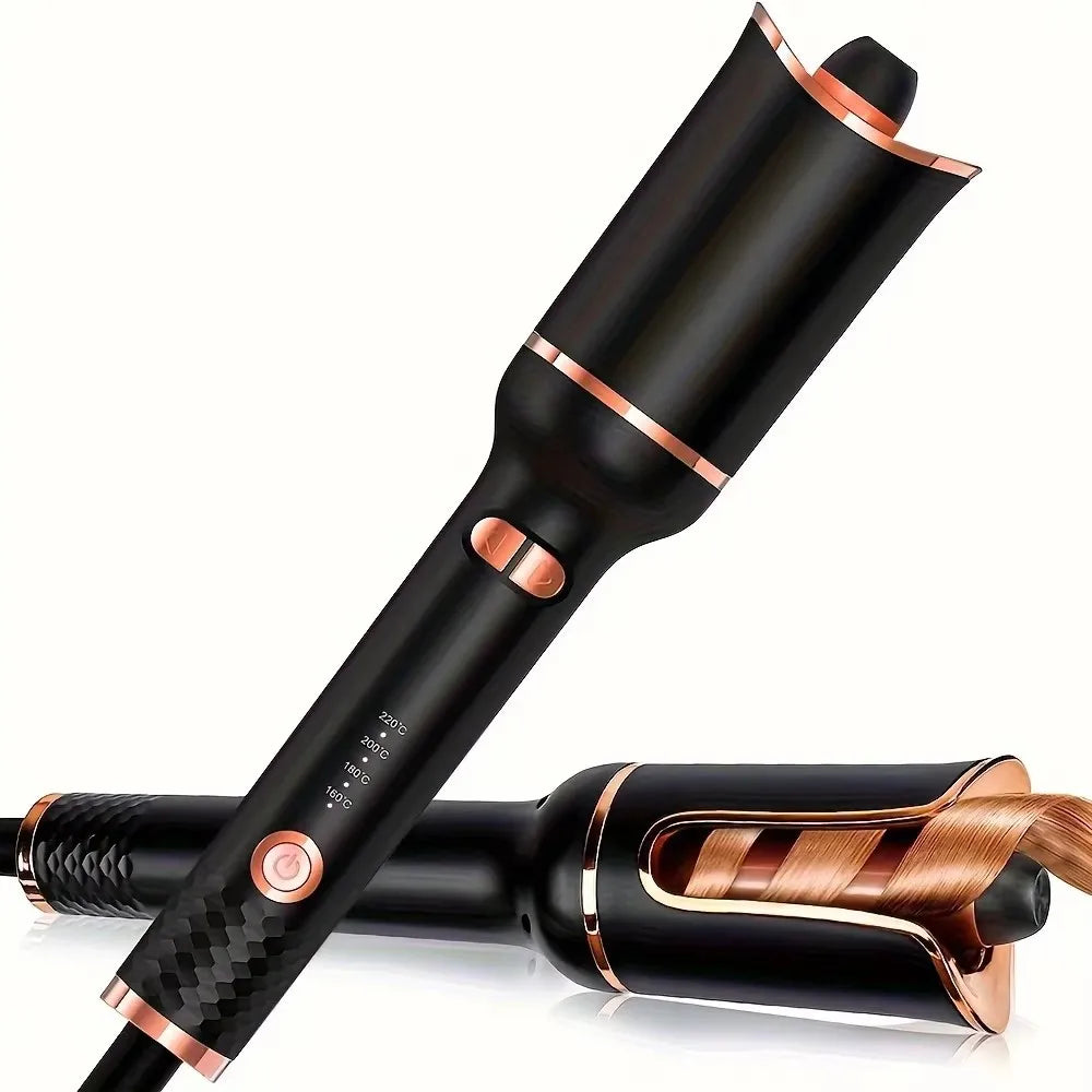 BeautyByOla – Automatic Hair Curler, Ceramic Rotating Air Spin Wand Styler for Effortless Curls