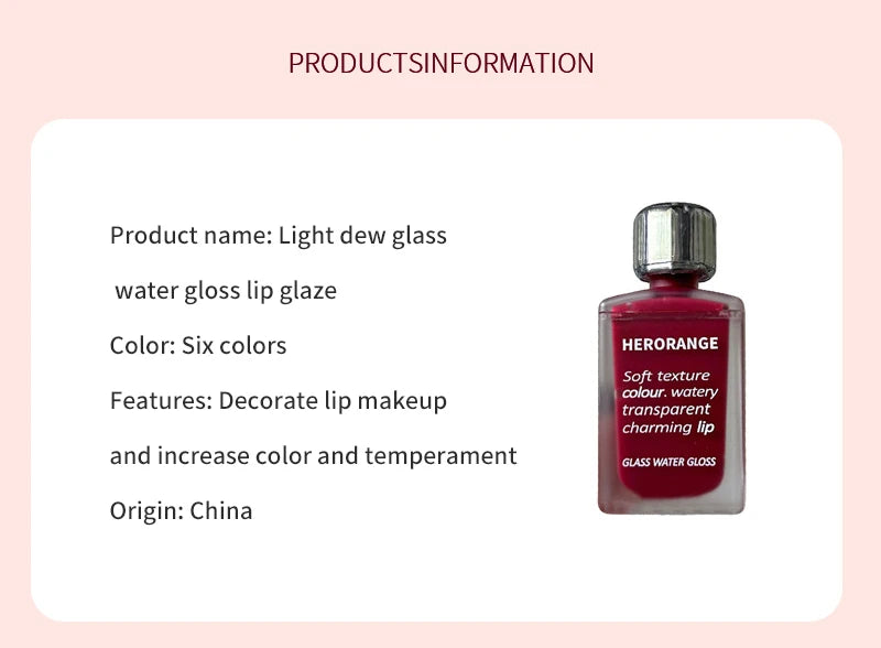 HERORANGE Light Glass-Like Lip Lacquer Mirror Shine Long-Lasting – BeautyByOla