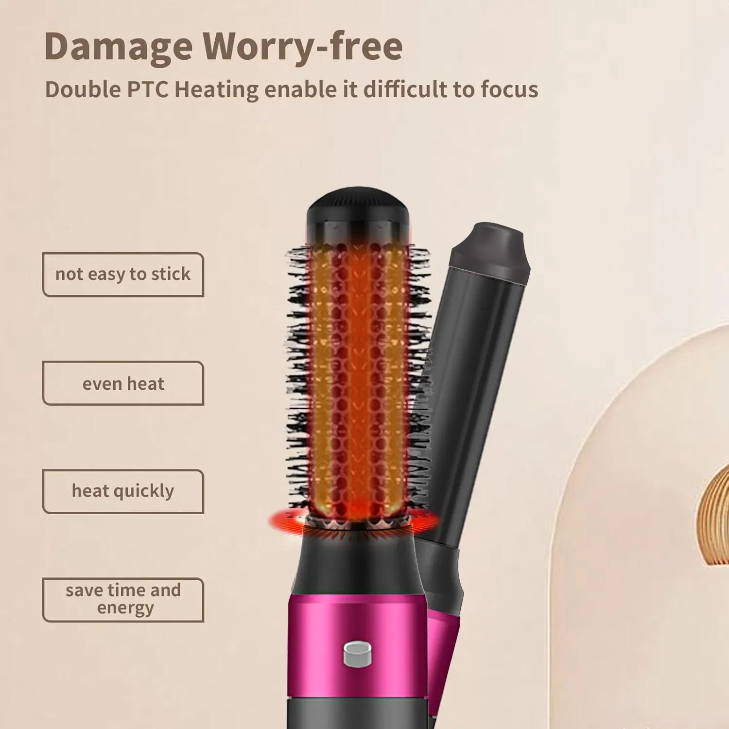 BeautyByOla – 5-in-1 Hair Dryer & Styling Set, Multi-Function Hair Straightener, Curling Iron & Hot Air Brush