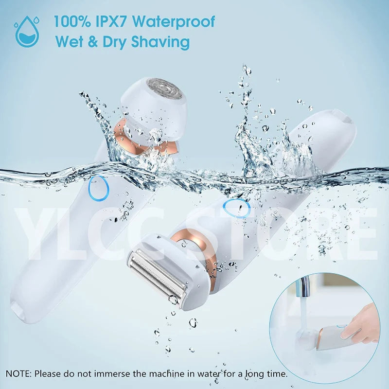 BeautyByOla – Electric Razor 2-in-1 for Women, Bikini & Face Trimmer, Hair Removal for Legs, Underarms & Body, IPX7 Waterproof