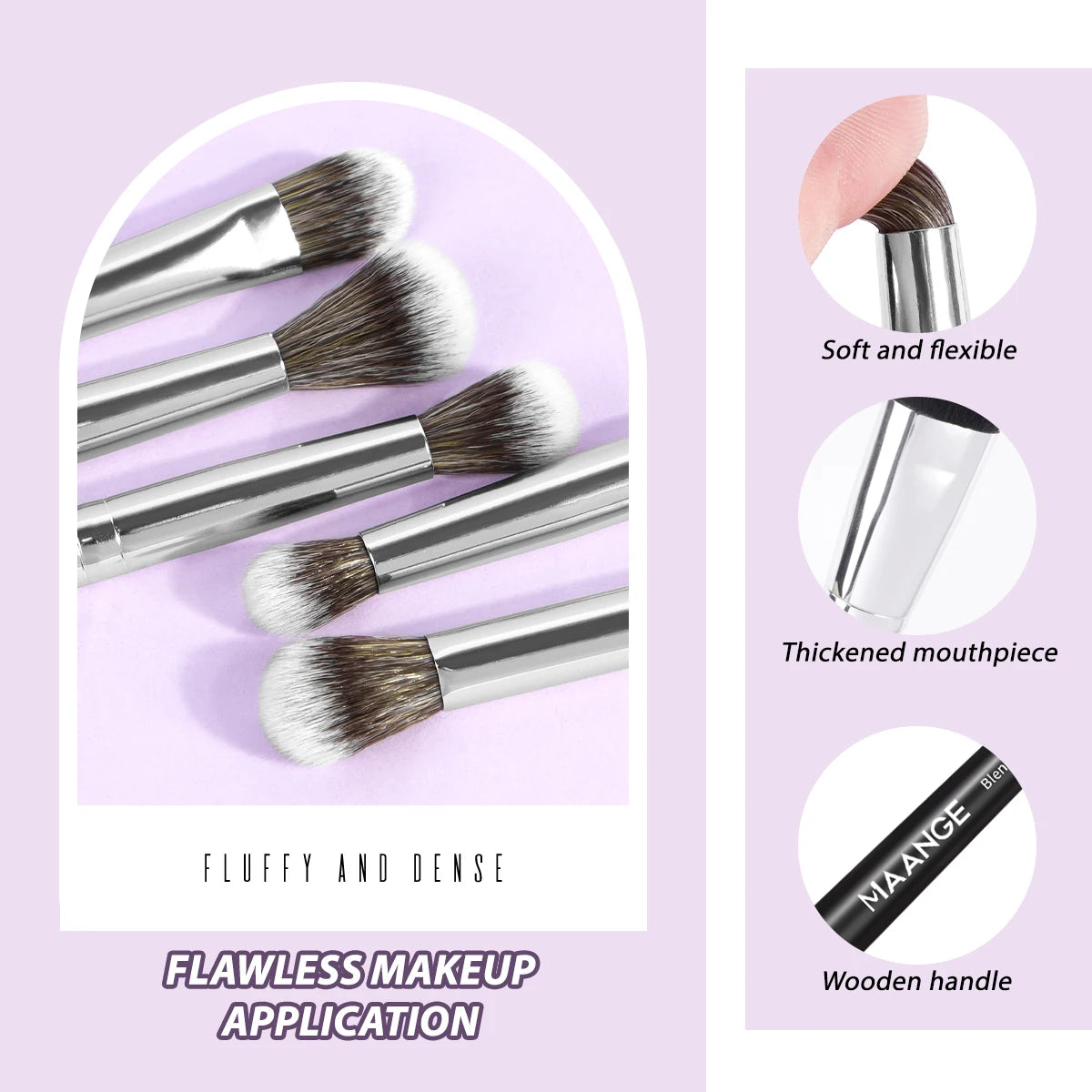 MAANGE 5PCS Detail Makeup Brush Kit Soft Bristles – BeautyByOla