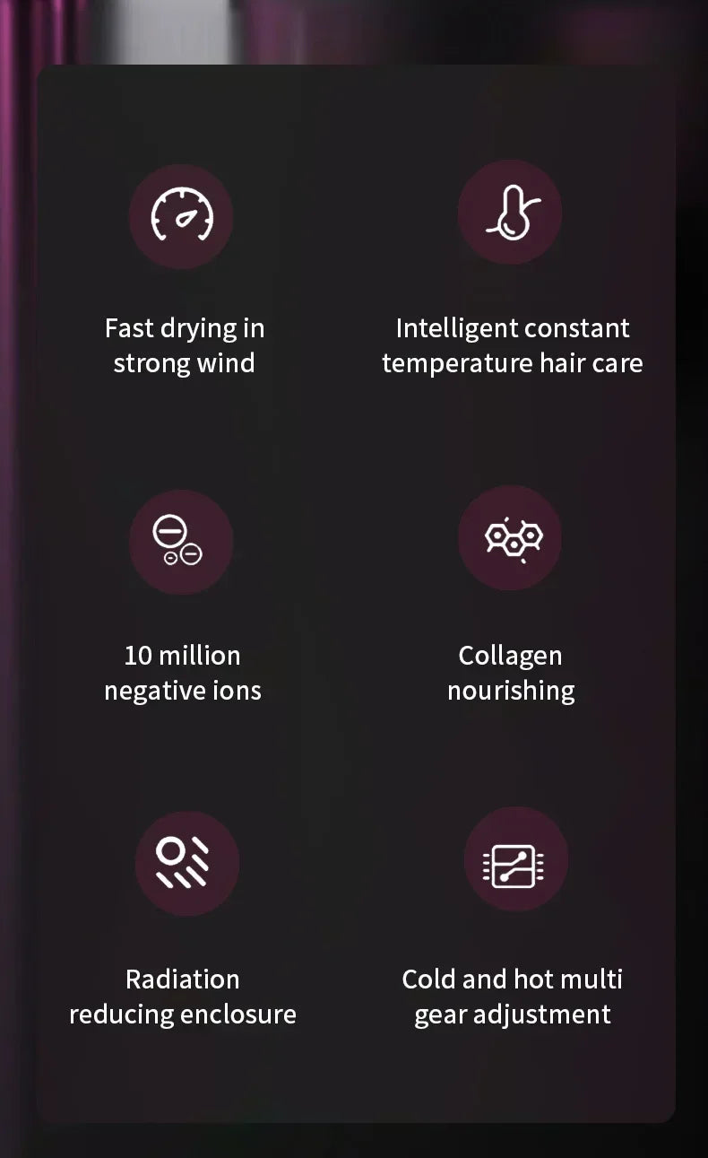 BeautyByOla – 5-in-1 Professional Hair Dryer, Hot & Cold Air, Lightweight Thermostatic Styling Tool for Smooth Hair