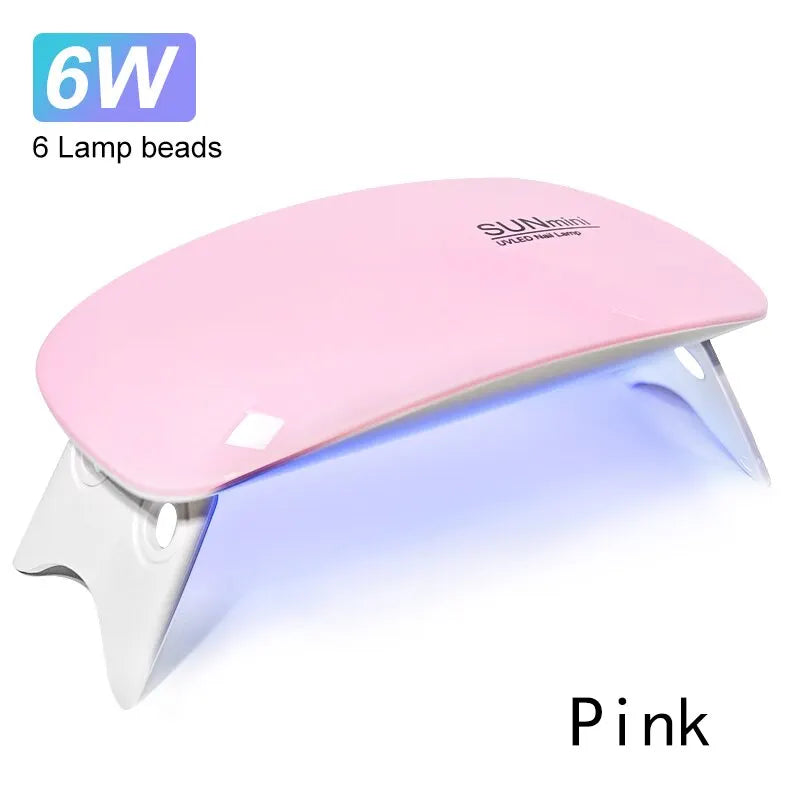 BeautyByOla – 6W Mini Nail Dryer Machine, Portable UV LED Nail Lamp for Gel Polish Drying with USB Cable