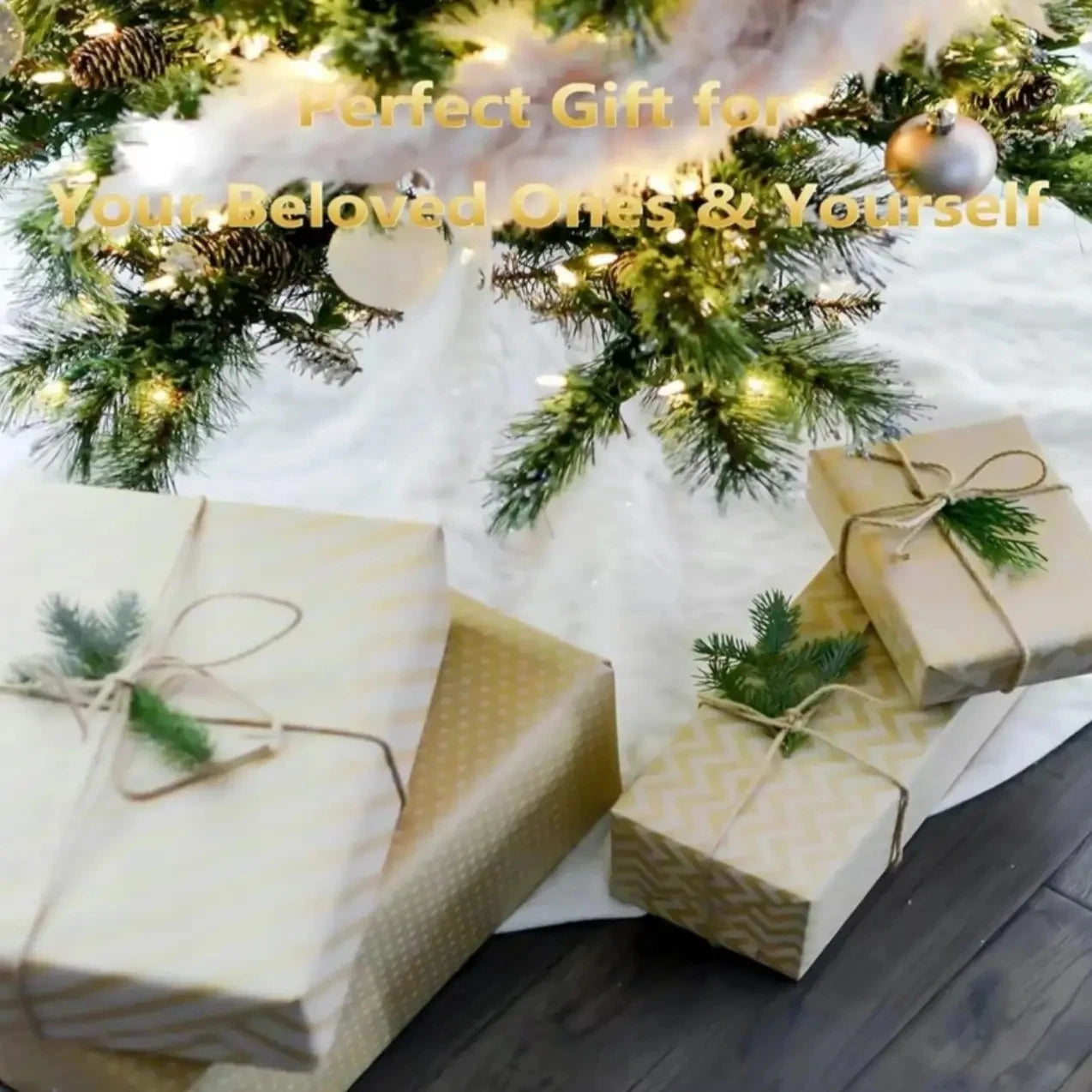 Beautifully wrapped gifts beneath a Christmas tree, perfect gift for your beloved ones & yourself.