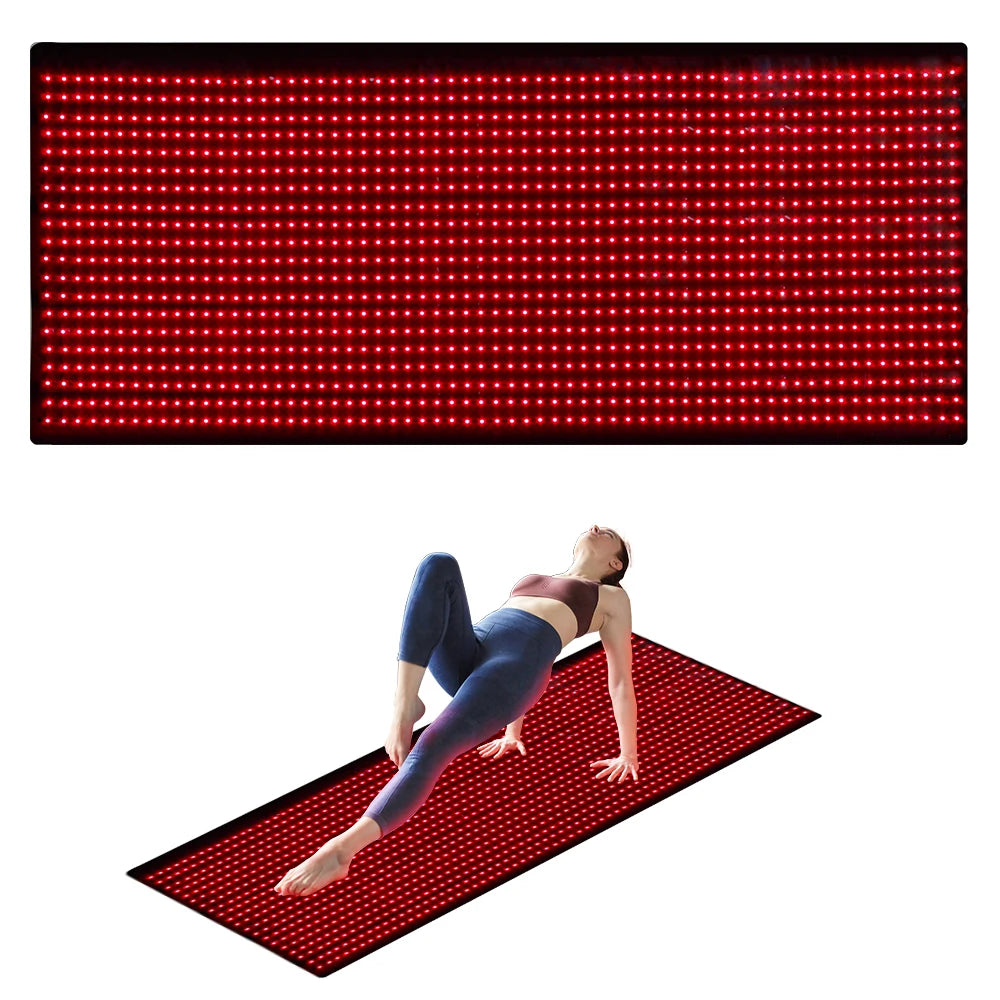 BeautyByOla – Full Body Red Light Mat 71"x31", 1280 LEDs Near-Infrared 660nm & 850nm Pad for Pain Relief
