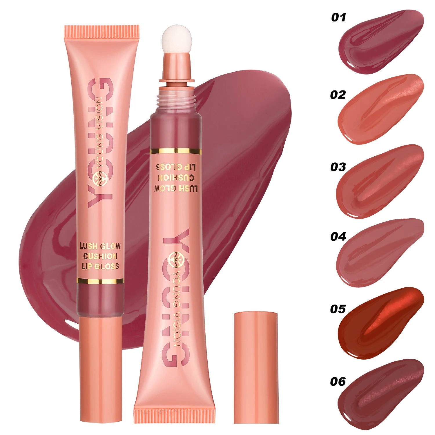 YOUNG VISION 6-Color Liquid Brightening Lip Gloss Moisturizing – BeautyByOla