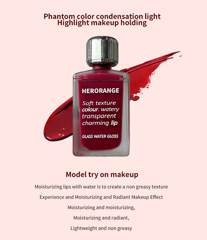 HERORANGE Light Glass-Like Lip Lacquer Mirror Shine Long-Lasting – BeautyByOla