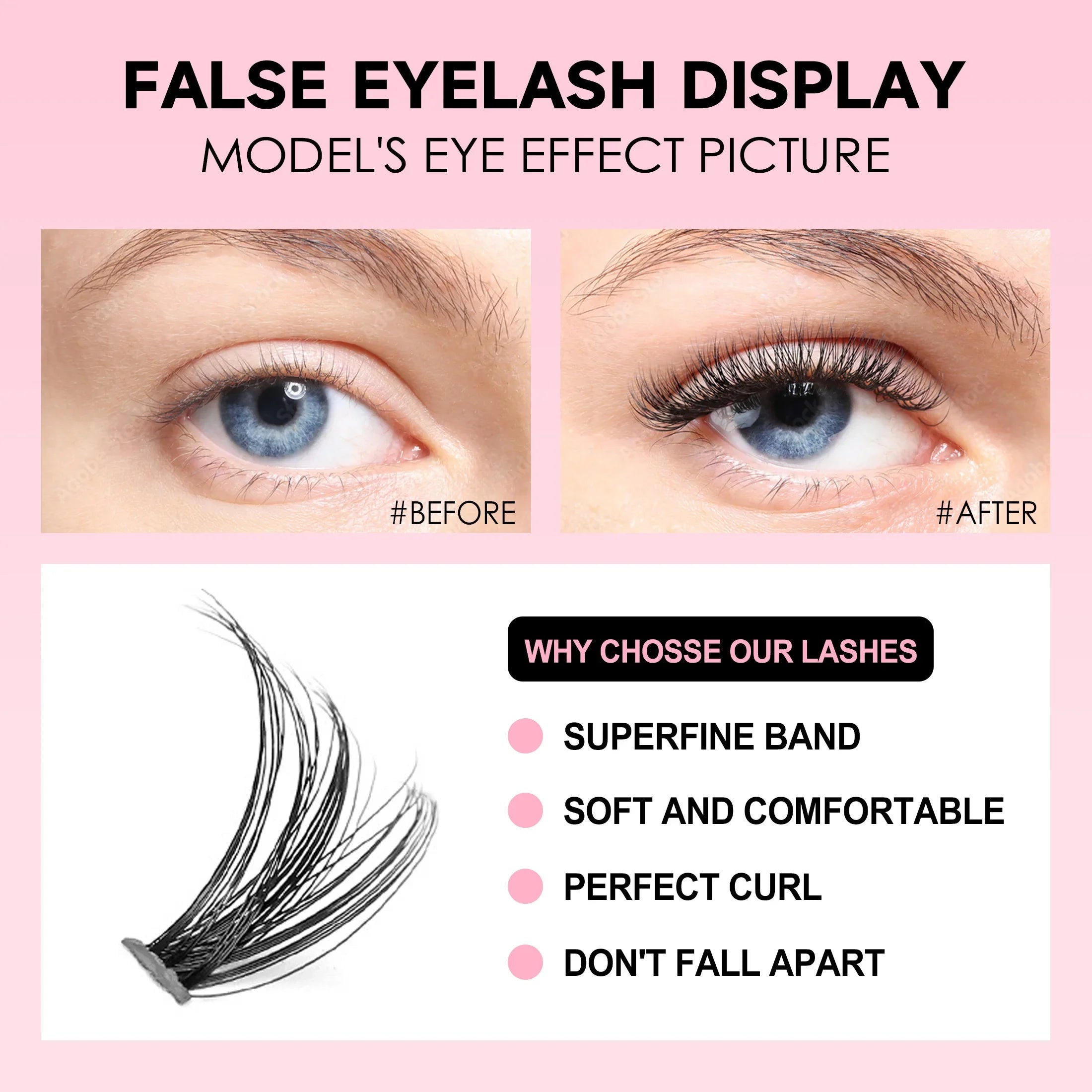 DIY Eyelash Extension Kit 200PCS Clusters with Glue & Tools – BeautyByOla