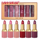 6-Color Gold Tube Matte & Glitter Lipstick Set – BeautyByOla