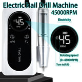 BeautyByOla – 45000 RPM Rechargeable Electric Nail Drill Machine, Portable Nail File Kit with Drill Bits for Manicure & Pedicure
