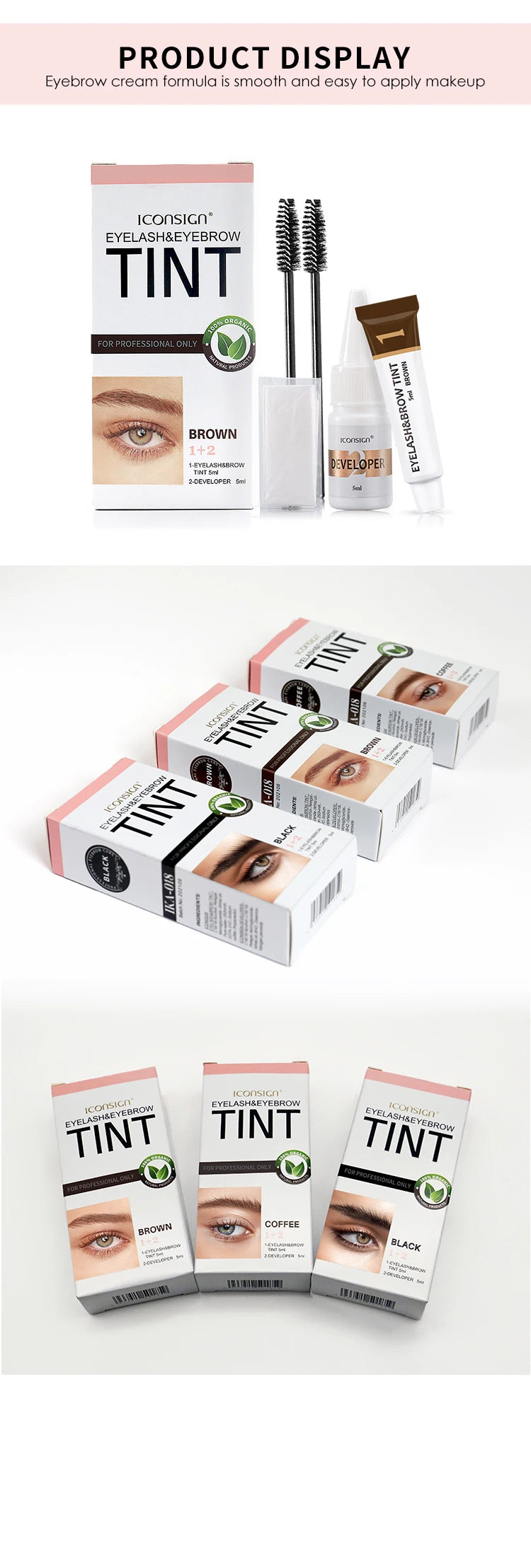 ICONSIGN Eyelash & Eyebrow Tint Kit Brow Enhancer – BeautyByOla