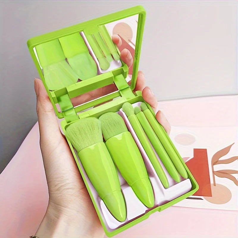 Portable Foldable Travel Makeup Brush Set with Mirror – BeautyByOla