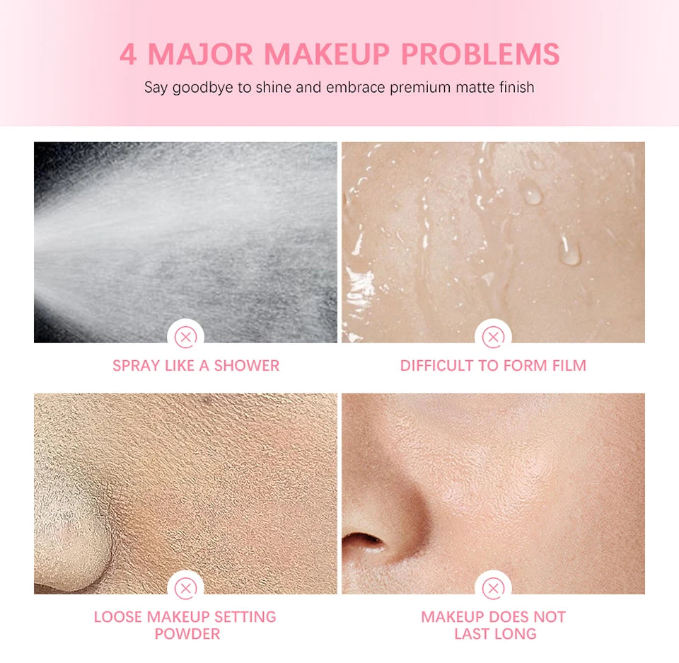 BeautyByOla – Ultimate Blurring Setting Powder Travel Kit, Waterproof Spray, Blur Primer & Oil Control Balm