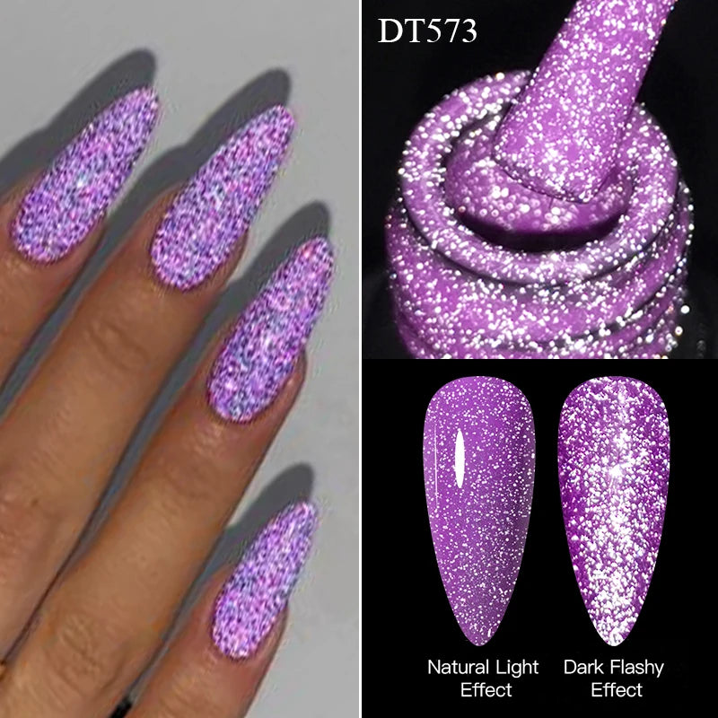 MEET ACROSS 7ml Pink Reflective Gel Nail Polish UV LED – BeautyByOla