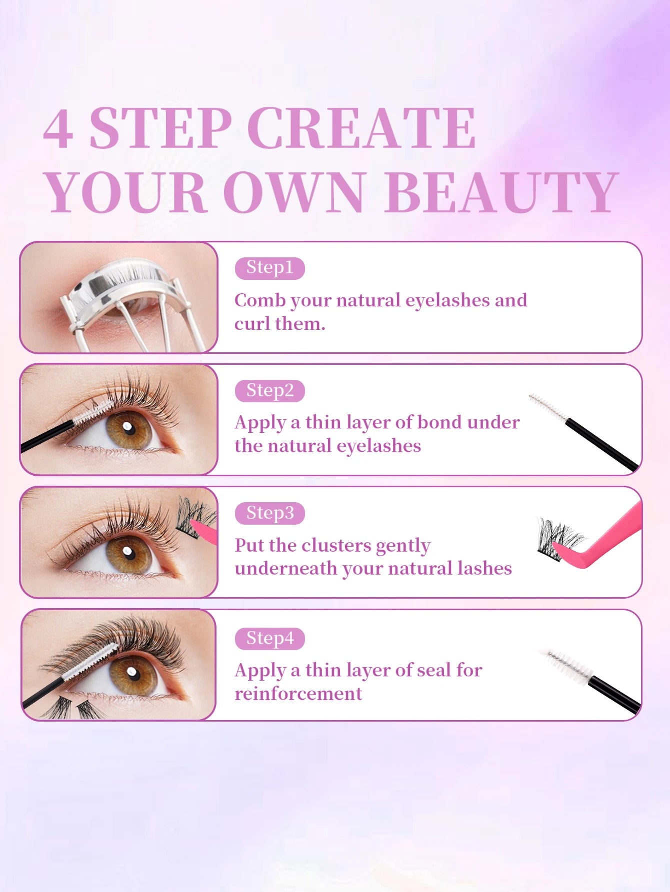 Eyelash Glue & Seal for Clusters Strong Lasting Extension – BeautyByOla