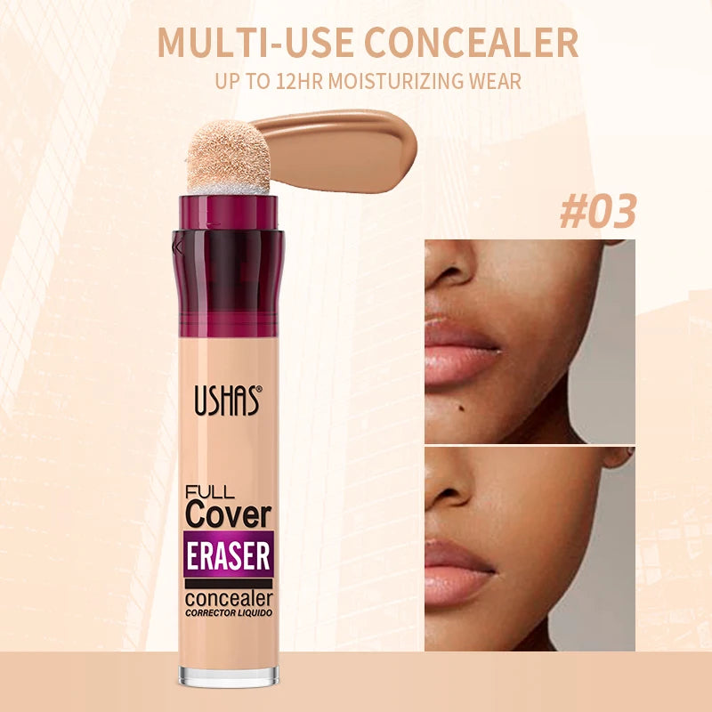 USHAS 12-Color Liquid Concealer with Rotating Sponge Head – BeautyByOla