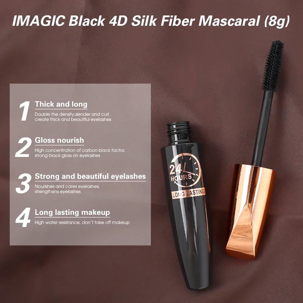 5D Waterproof Mascara Lengthening Black Fiber Eyelashes – BeautyByOla