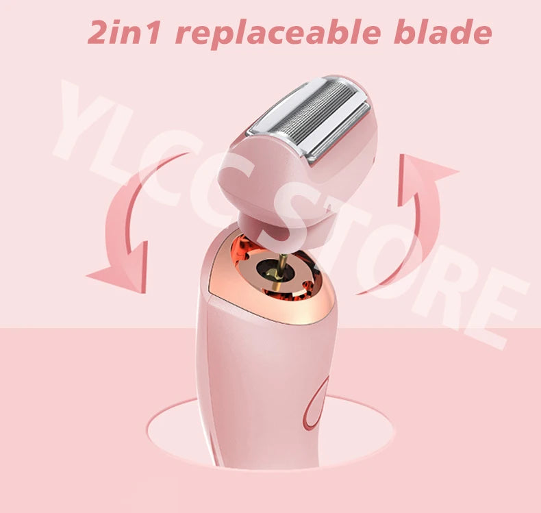 BeautyByOla – Electric Razor 2-in-1 for Women, Bikini & Face Trimmer, Hair Removal for Legs, Underarms & Body, IPX7 Waterproof