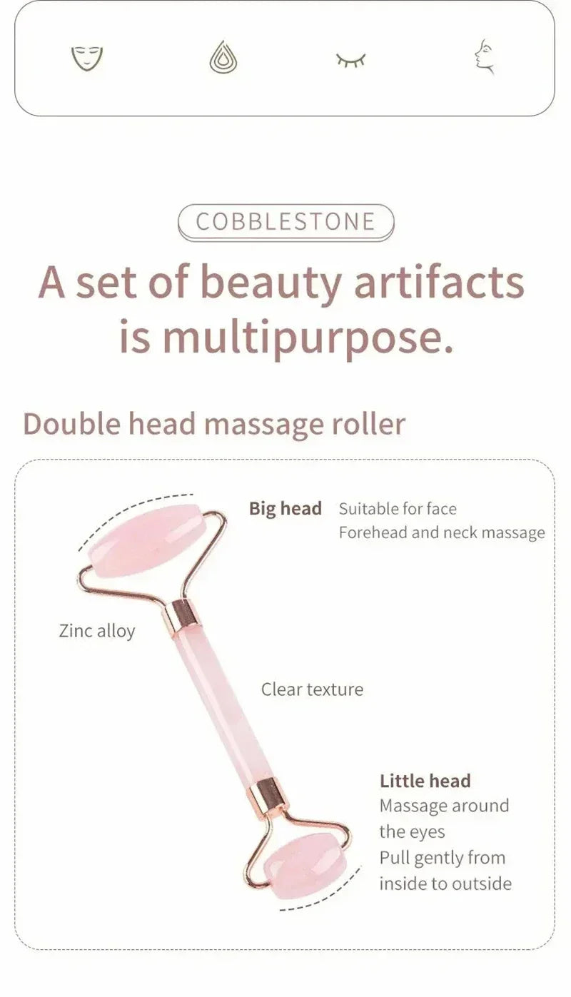 BeautyByOla – Female Facial & Neck Massage Roller, Double-Head Scraping Stick for Relaxation & Beauty