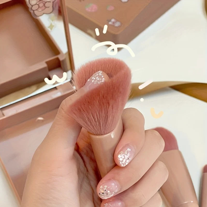 Portable Foldable Travel Makeup Brush Set with Mirror – BeautyByOla