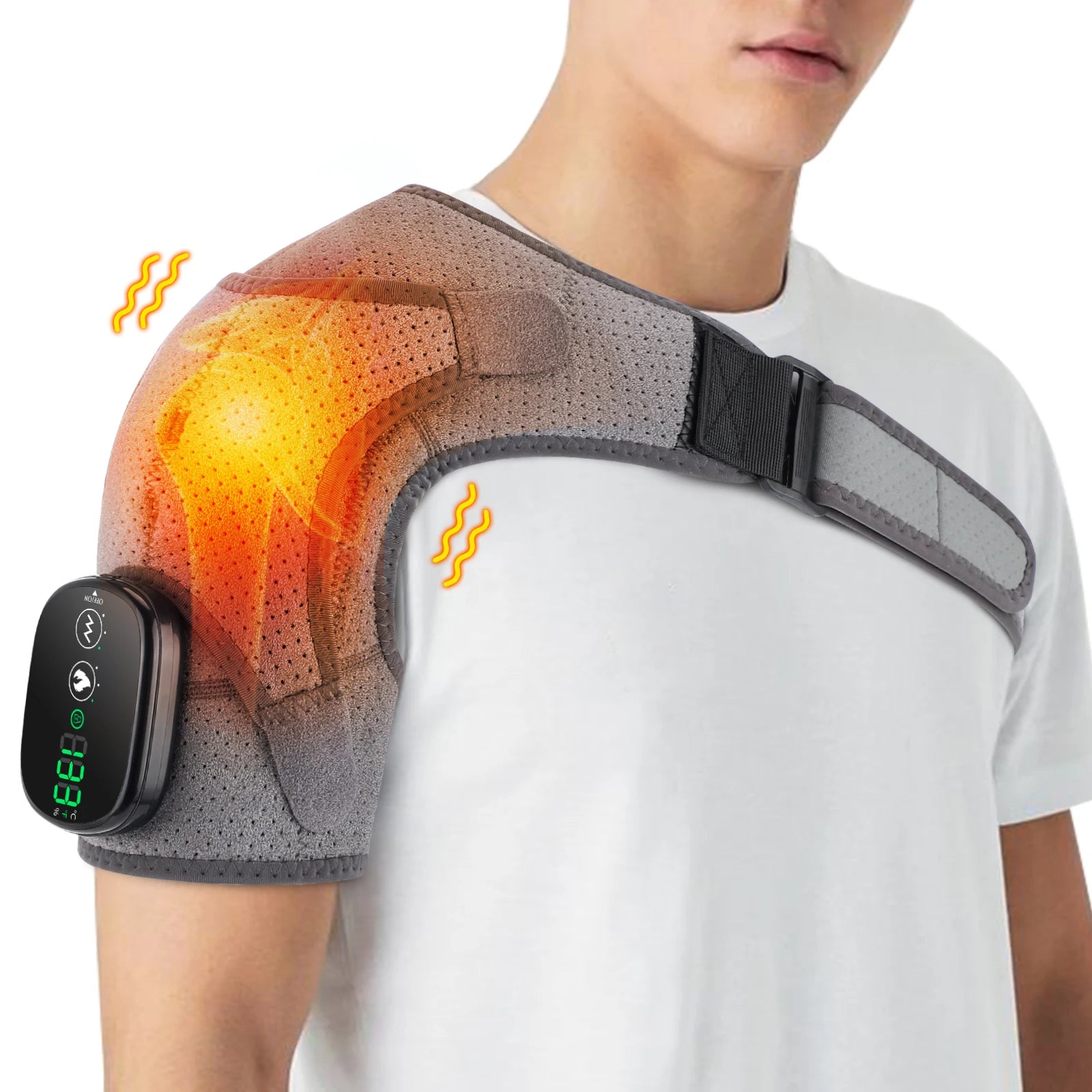 BeautyByOla – Electric Shoulder Support Brace with Heating & 3-Level Vibration, Shoulder Massager & Health Care Pad
