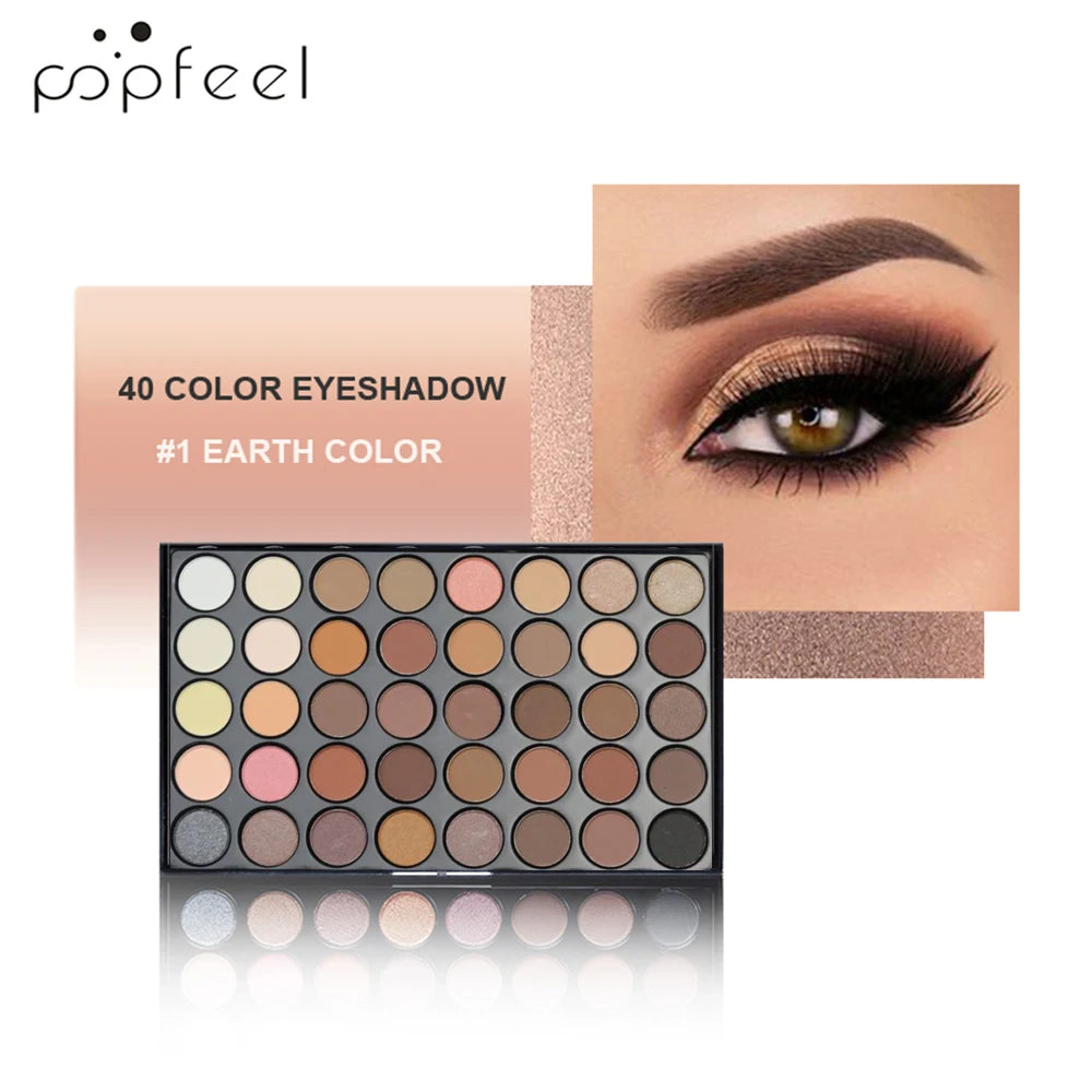 POPFEEL 40-Color Eyeshadow Palette Long-Lasting Brown & Pink – BeautyByOla