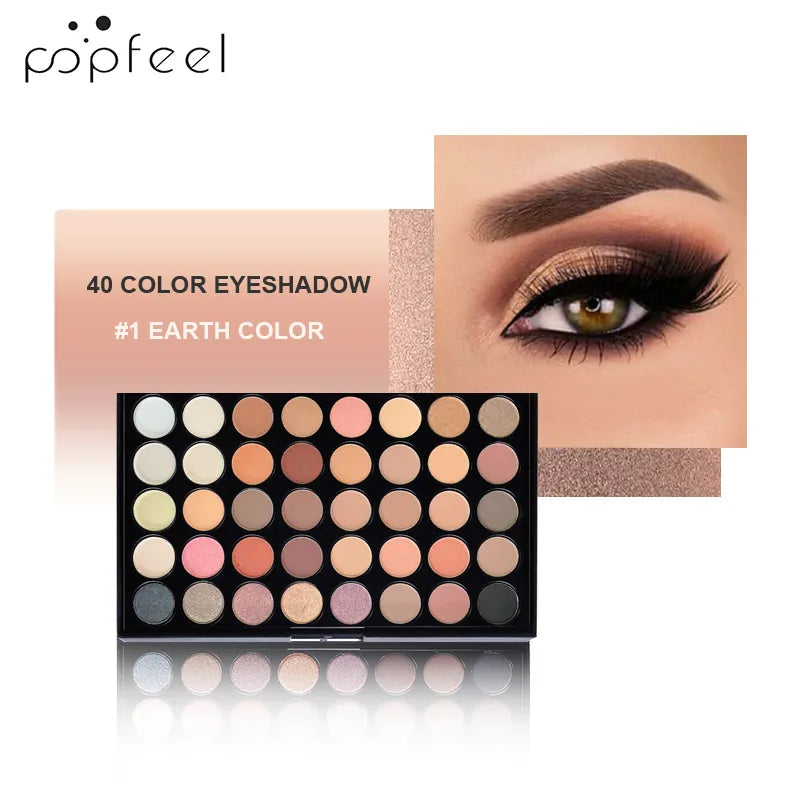 POPFEEL 40-Color Eyeshadow Palette Long-Lasting Brown & Pink – BeautyByOla