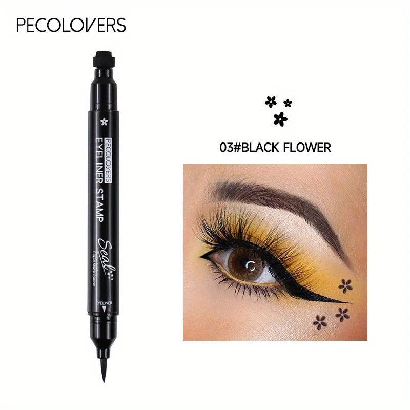 BeautyByOla – 7-Style Eyeliner Stamp Pen, Red & Black Double-Ended Liquid Eyeliner, Fast-Drying & Waterproof