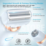 BeautyByOla – Electric Razor 2-in-1 for Women, Bikini & Face Trimmer, Hair Removal for Legs, Underarms & Body, IPX7 Waterproof