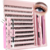 DIY Eyelash Extension Kit 200PCS Clusters with Glue & Tools – BeautyByOla