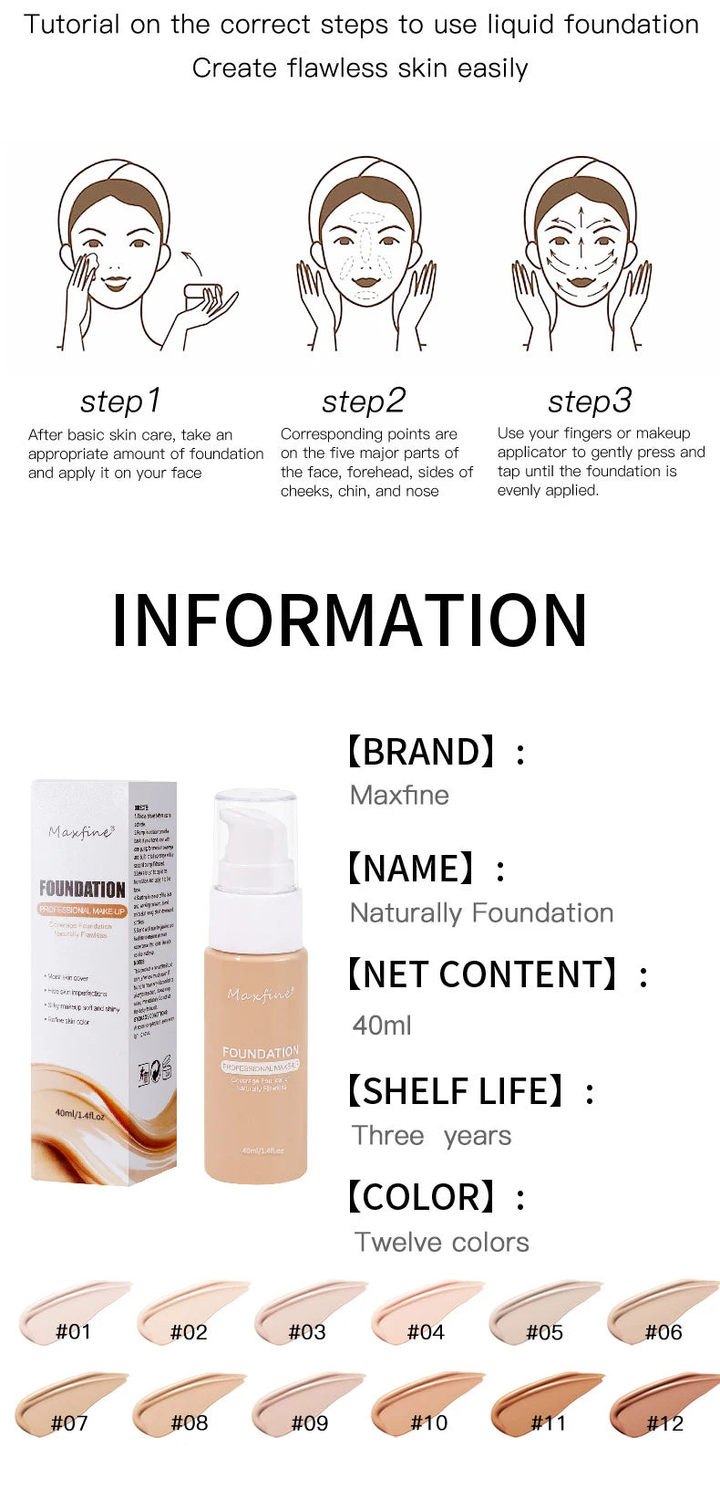 Liquid Foundation Concealer Waterproof Sweat-Resistant Makeup – BeautyByOla