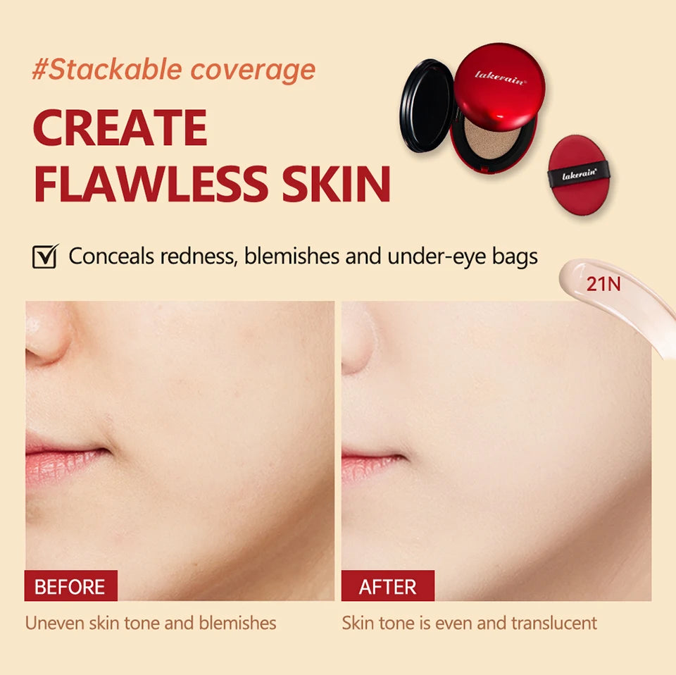 BeautyByOla – Sunscreen Cushion Foundation, Full Coverage, Waterproof & Long-Lasting Concealer Makeup