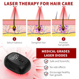 BeautyByOla – Wireless Hair Growth Device LLLT, 8PCS 660nm Diodes, Anti-Hair Loss Therapy Comb & Scalp Massager 1900mAh