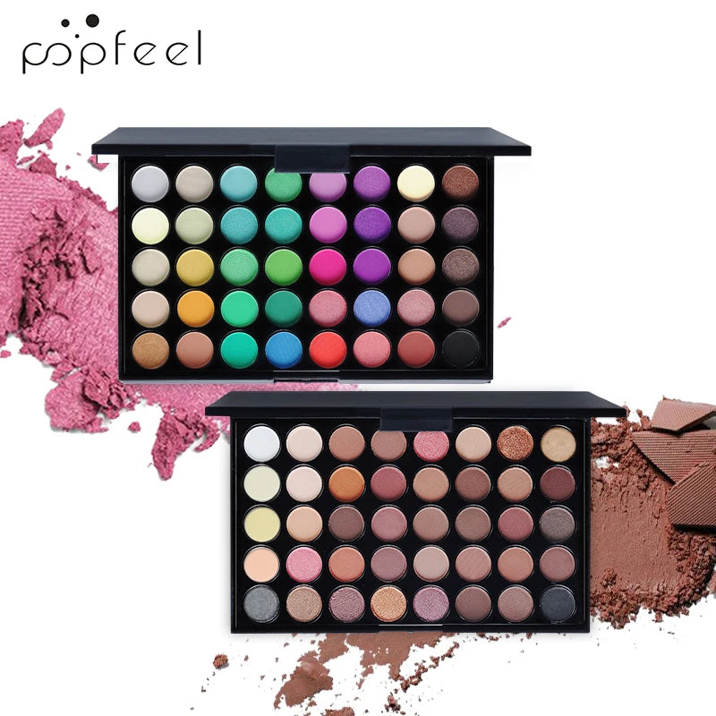 POPFEEL 40-Color Eyeshadow Palette Long-Lasting Brown & Pink – BeautyByOla