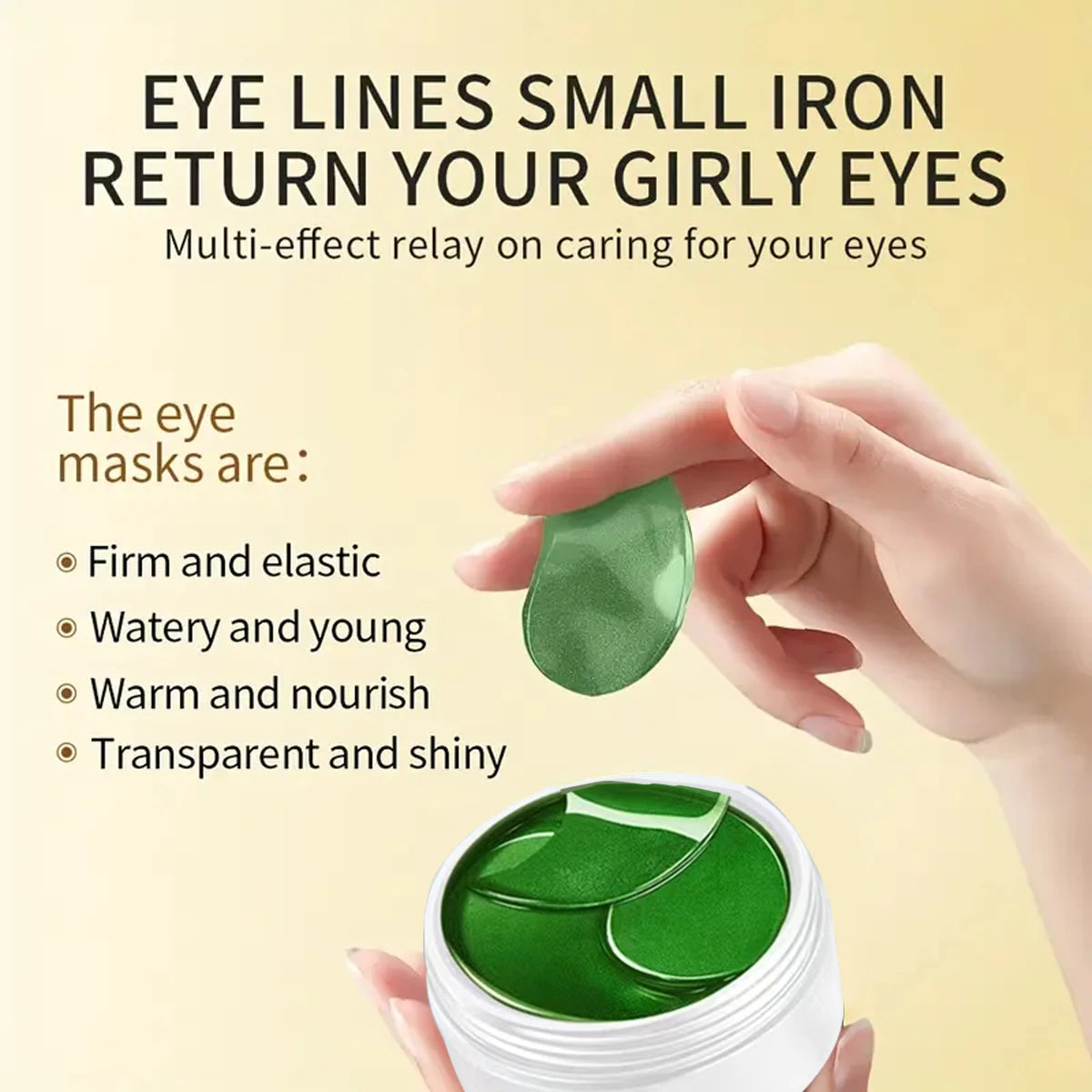 BeautyByOla – 60pcs Seaweed Hyaluronic Acid Eye Mask, Collagen Eye Patches for Dark Circles & Facial Care