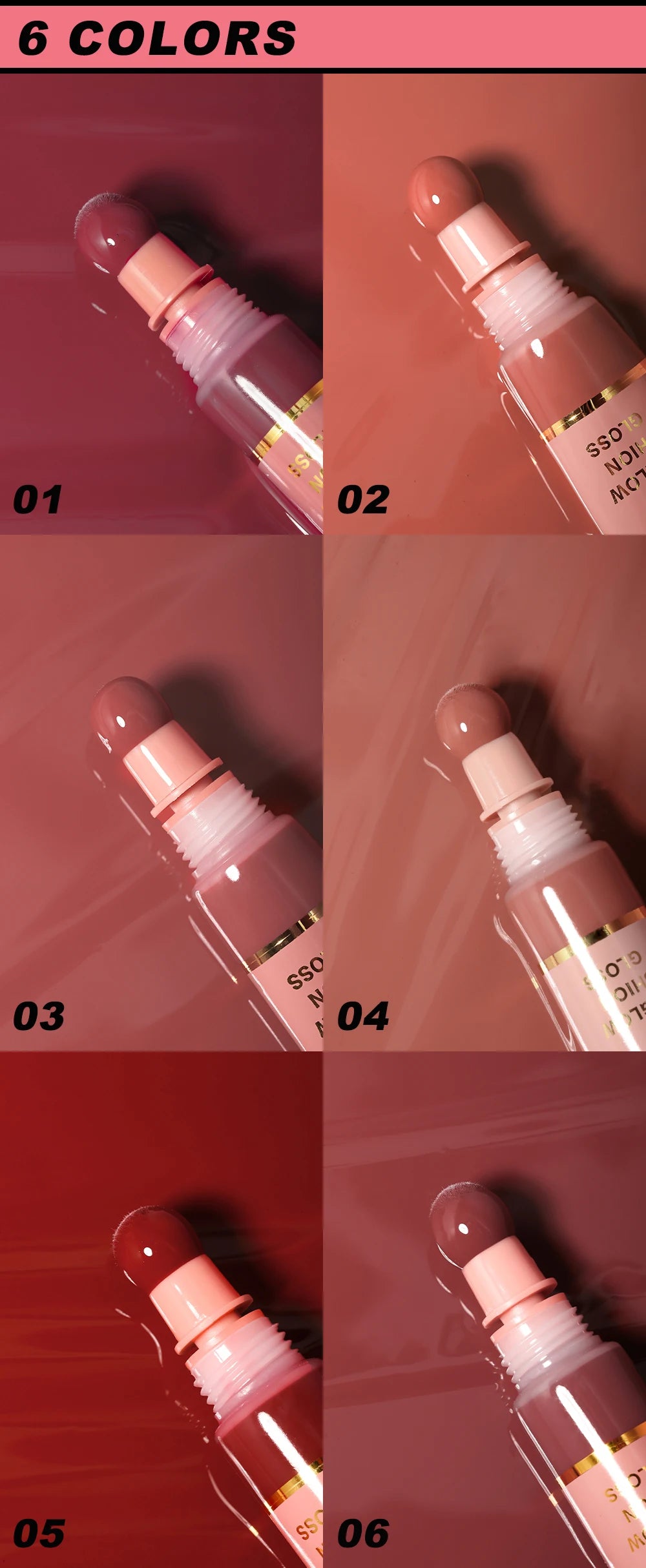 YOUNG VISION 6-Color Liquid Brightening Lip Gloss Moisturizing – BeautyByOla