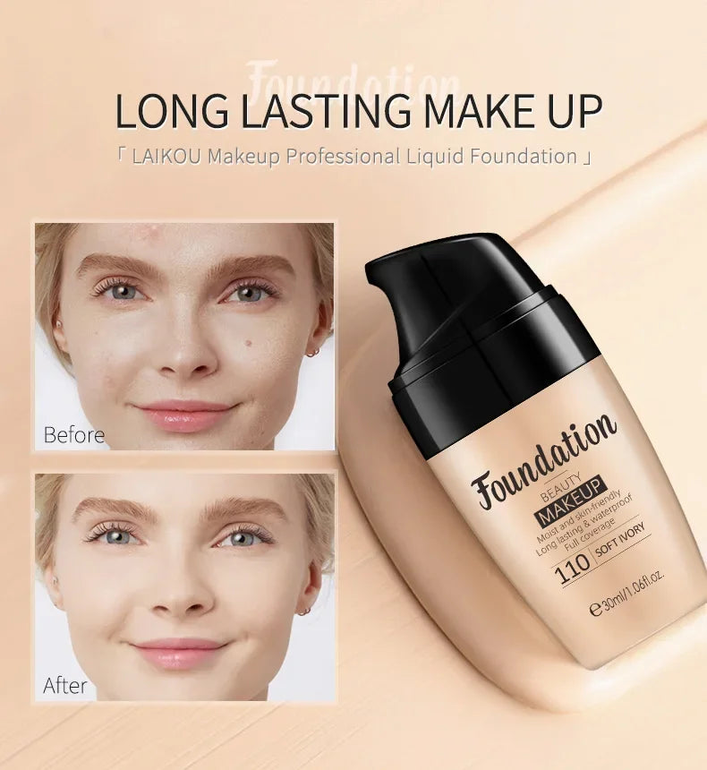 LAIKOU Liquid Foundation Moisturizing Long-Lasting 30ml – BeautyByOla