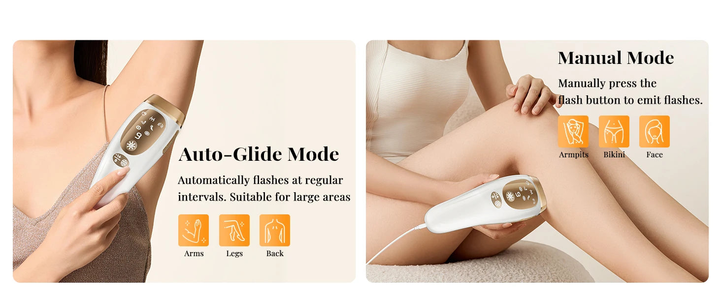 BeautyByOla – IPL Hair Removal Device, Unlimited Flash Ice-Cooling Laser, Painless Full Body Treatment for Women & Men