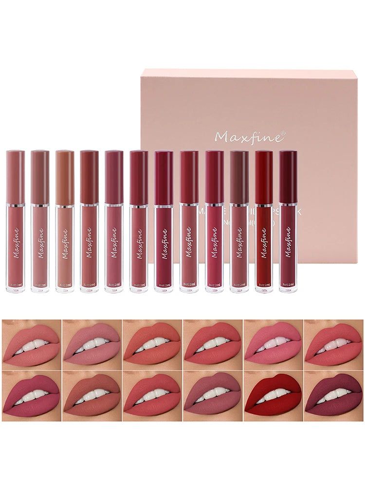 6-Color Matte Lip Gloss Set Long-Lasting Waterproof – BeautyByOla
