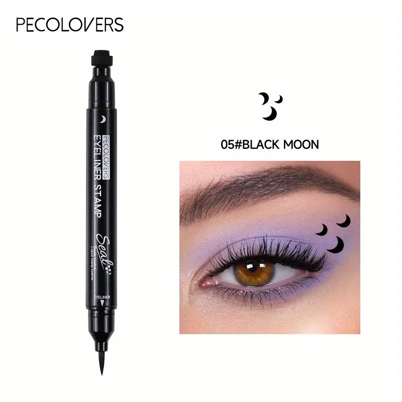 BeautyByOla – 7-Style Eyeliner Stamp Pen, Red & Black Double-Ended Liquid Eyeliner, Fast-Drying & Waterproof