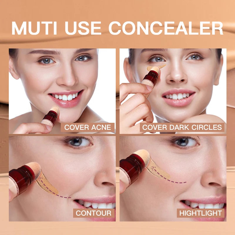 USHAS 12-Color Liquid Concealer with Rotating Sponge Head – BeautyByOla