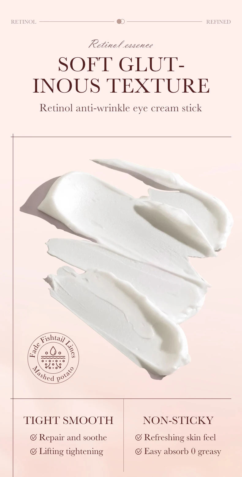 BeautyByOla – SADOER Retinol Eye Cream Stick, Anti-Dark Circles, Moisturizing & Firming Eye Care