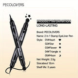 BeautyByOla – 7-Style Eyeliner Stamp Pen, Red & Black Double-Ended Liquid Eyeliner, Fast-Drying & Waterproof