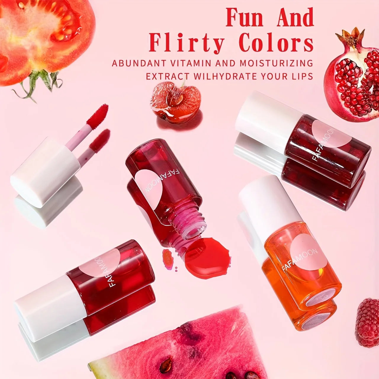 4-Color Fruity Lip Tint Waterproof Moisturizing Liquid Lipstick – BeautyByOla