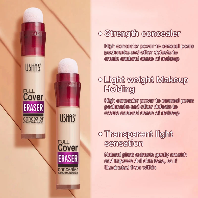 USHAS 12-Color Liquid Concealer with Rotating Sponge Head – BeautyByOla