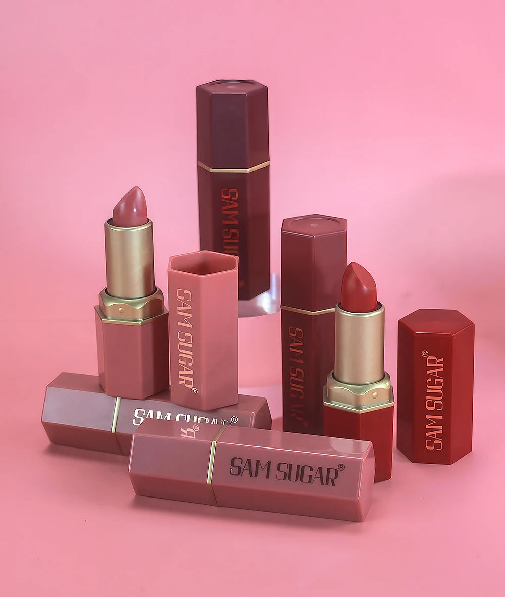 6-Color Gold Tube Matte & Glitter Lipstick Set – BeautyByOla
