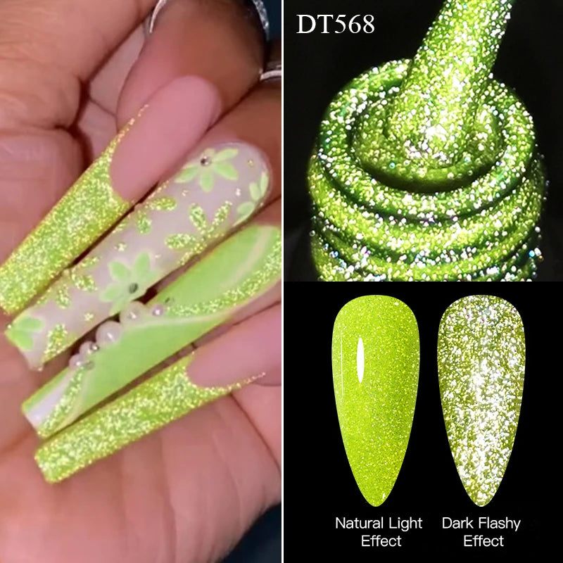MEET ACROSS 7ml Pink Reflective Gel Nail Polish UV LED – BeautyByOla