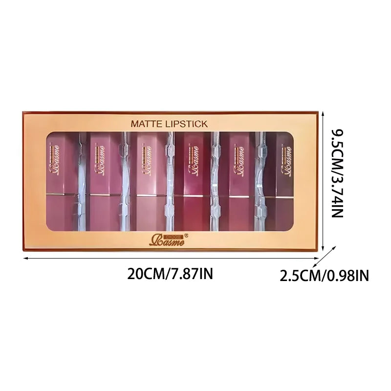 6-Color Gold Tube Matte & Glitter Lipstick Set – BeautyByOla